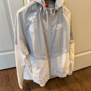 Nike Metallic Silver and White Hooded Women’s Jacket